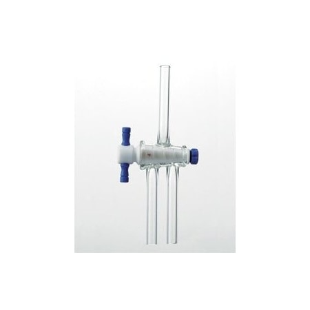 Synthware STOPCOCK, 1:5 TEFLON, DBL OBLQ BORE, 2mm, PLUG 12. 9/44, STEM 8mm. S171244